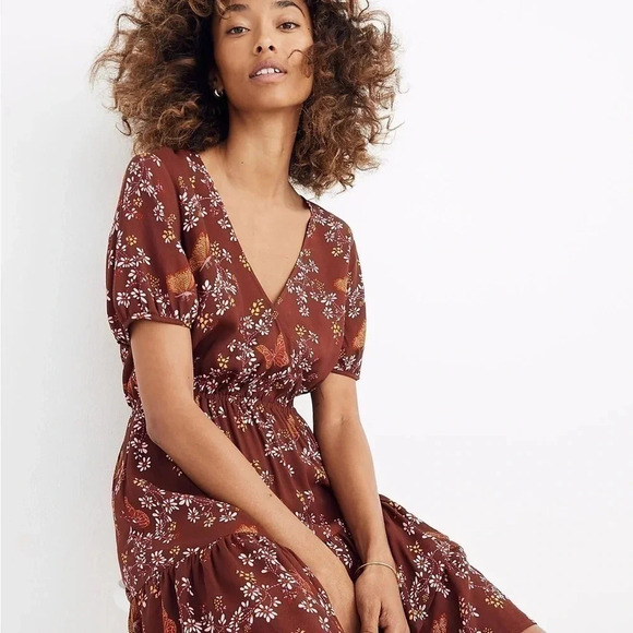 Madewell Ruffle-Wrap Dress in Windowbox Floral Size 2 - Picture 7 of 9